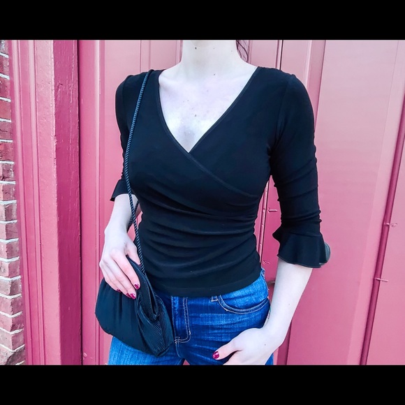 🚨 SOLD 🚨 Retro peplum crop top, ¾ sleeve - Picture 3 of 4